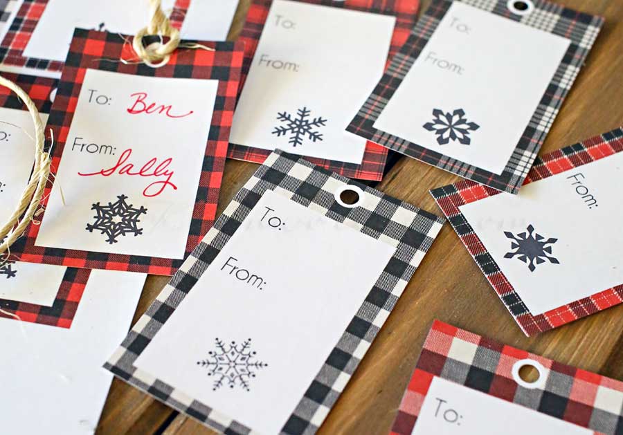 Buffalo Check Free Printable Gift Tags