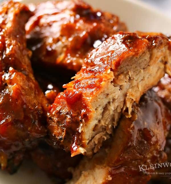 These Crockpot Pepsi® Ribs are so easy to make. Definitely the perfect BBQ recipe to add to your game day spread. Simple slow cooking snacks- YUM! With a simple 5 minute prep- you can't go wrong with these! on kleinworthco.com