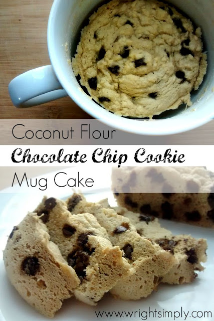 Coconut Flour Chocolate Chip Cookie Mug Cake