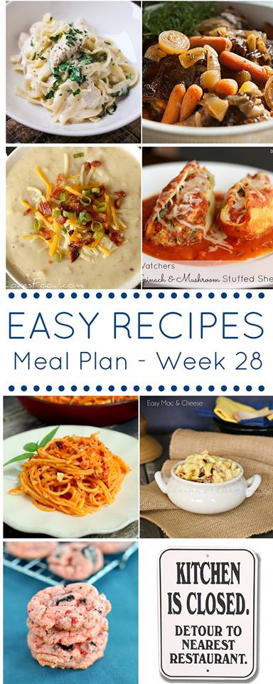 Easy Dinner Recipes Meal Plan Week 28