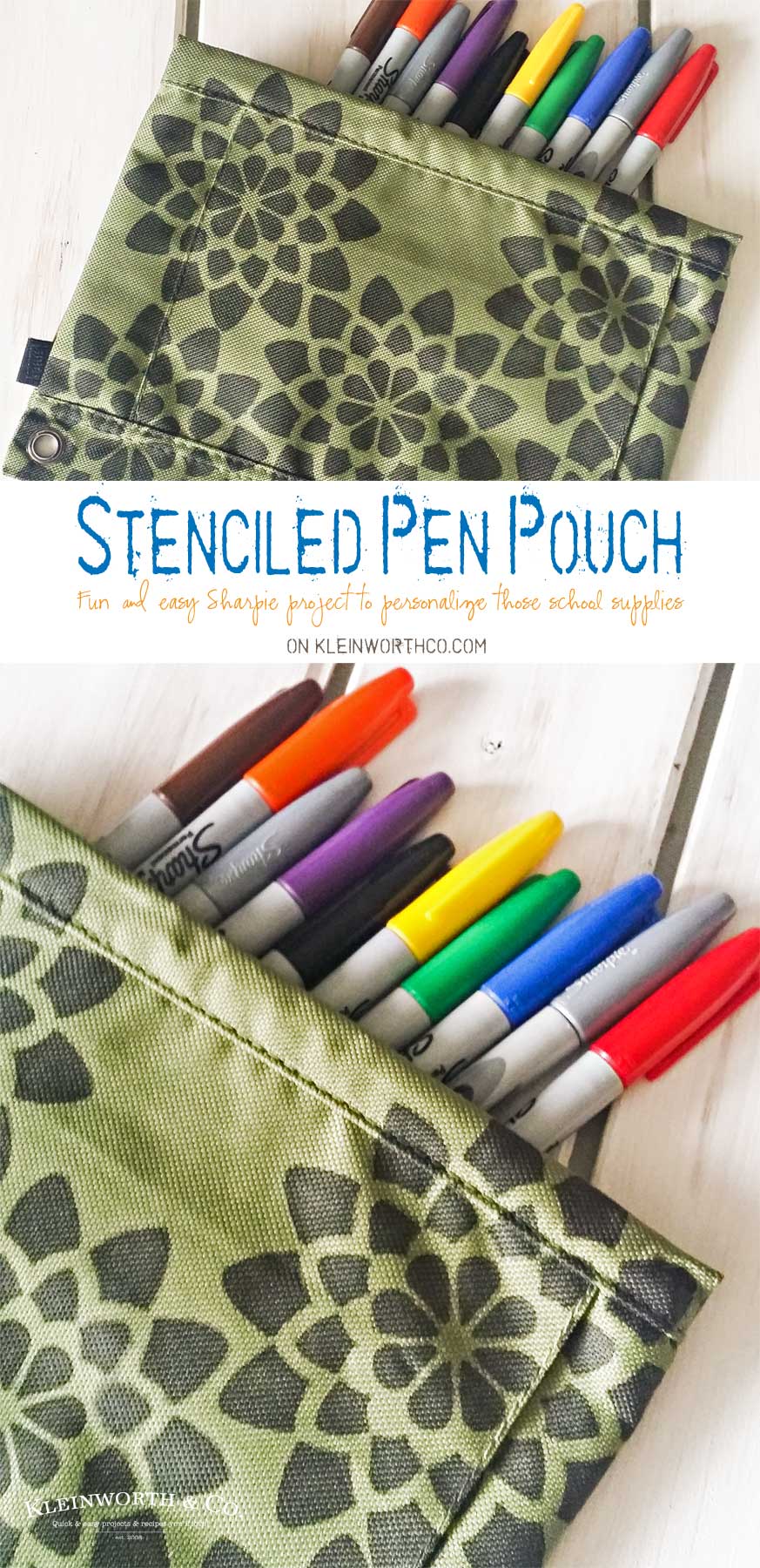 Stenciled Pen Pouch