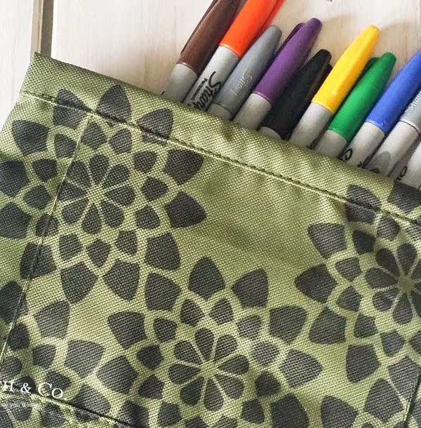 Stenciled Pen Pouch