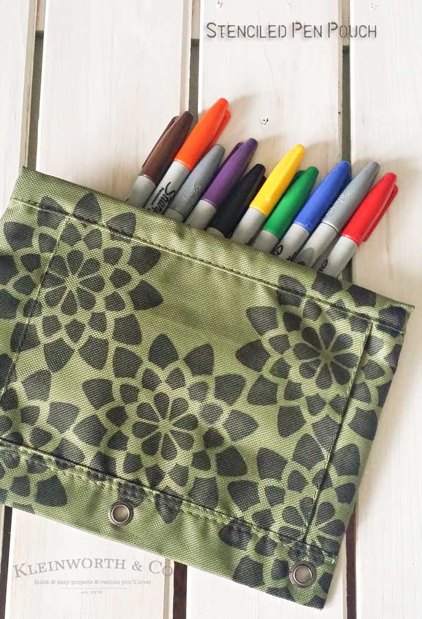 Stenciled Pen Pouch