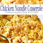 Easy family dinner ideas like Chicken Noodle Casserole are a great way to have comfort food quick. Amazing chicken recipes like this are always a favorite! I love how quick & easy this dinner is & how much my family loves it. Don't miss my tip for making this in bulk as a freezer meal too.