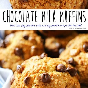 Breakfast ideas just got better with this simple & tasty muffin recipe. Chocolate Milk Muffins, made with real chocolate milk. Start the day delicious with an easy muffin recipe like this one! Don't miss the tip on how to make the muffins rise with that perfect dome shape.