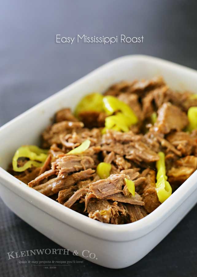 Easy family dinner ideas get even better when you add crockpot recipes like this Easy Mississippi Roast to the menu. Just toss & go for an AMAZING meal that the whole family will love. Serve over rice, mashed potatoes or even in tacos. It's a DELICIOUS dinner you will make again & again.