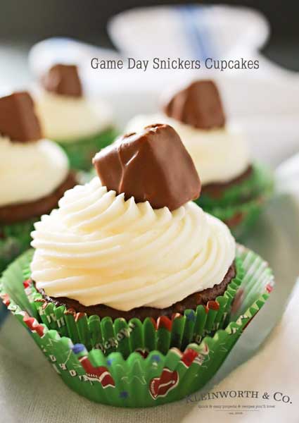 Game Day Snickers Cupcakes