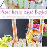 This adorable Picket Fence Easter Basket is easy to make with this step-by-step tutorial using tongue depressors or popsicle sticks. Load it full of your favorite Easter candy & you know everyone will love it. It's definitely my favorite Easter craft! Makes for a great display in an entryway for all your Easter party guests or even to decorate at your office. You won't believe just how quickly you can make your own!