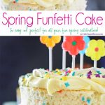 Spring celebrations are fun & easy with this Spring Funfetti Cake. You can create fun family moments with this cake recipe as one of your Easter desserts. Using frosting just in-between layers for that "naked cake" look that is SO popular right now. It's gives the perfect amount of cake to frosting ratio & it's absolutely delicious! I'm loving it for all our holiday & spring birthday celebrations.