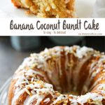 Banana & coconut lovers rejoice! AMAZING Banana Coconut Bundt Cake is a banana cake loaded with coconut & drizzled with sweet sugar glaze. Perfect for any occasion- brunch or dessert! You will LOVE this cake!