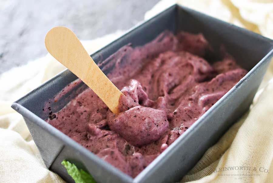 Simple Blueberry Ice Cream is a delicious dairy-free, 3-ingredient recipe with just blueberries, bananas & honey. It takes just a couple minutes & a blender! It's a nutritious dessert that you won't feel guilty about.