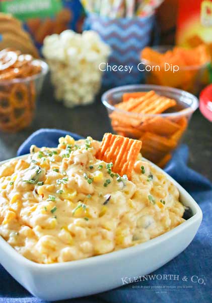 If you love great snacks to enjoy on game day, then you will swoon over this zesty Cheesy Corn Dip. Just a handful of ingredients & a crockpot is all you need to make this dip that had my family begging for more. It's really THE ABSOLUTE game day favorite! A must make during March Madness.