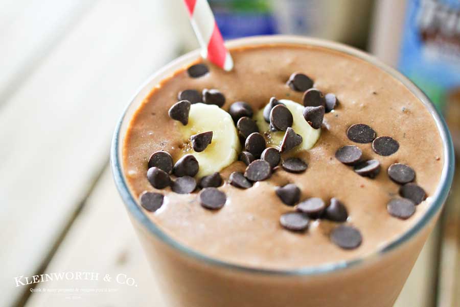 Chocolate milk, peanut butter & bananas come together to make this Chocolate Banana Shake that is the perfect breakfast or snack recipe! Make one before heading out the door or as an after school treat. Either way, everyone loves this chocolate goodness!