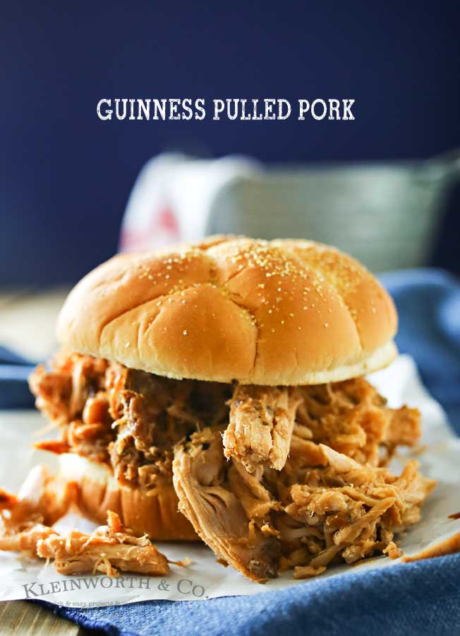 What's better than an easy slow cooker pork recipe? One that adds the deep flavor of Guinness for a Guinness Pulled Pork. A delicious easy family dinner that is perfect for this time of year right before St. Patrick's Day. But really, it's great all year long. I think this may be my new "go-to" pulled pork recipe! Oh & the sauce - It's AMAZING!