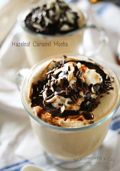 If you love to re-create your favorite coffee house drinks then you are going to LOVE this recipe. It's your favorite coffee loaded with caramel, hazelnut & chocolate flavors- YUM. Your morning coffee just got better with this AMAZING Hazelnut Caramel Mocha. Definitely my favorite way to start the day & it's so easy!