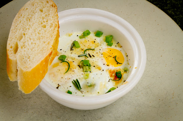 Baked Asiago & Rosemary Eggs