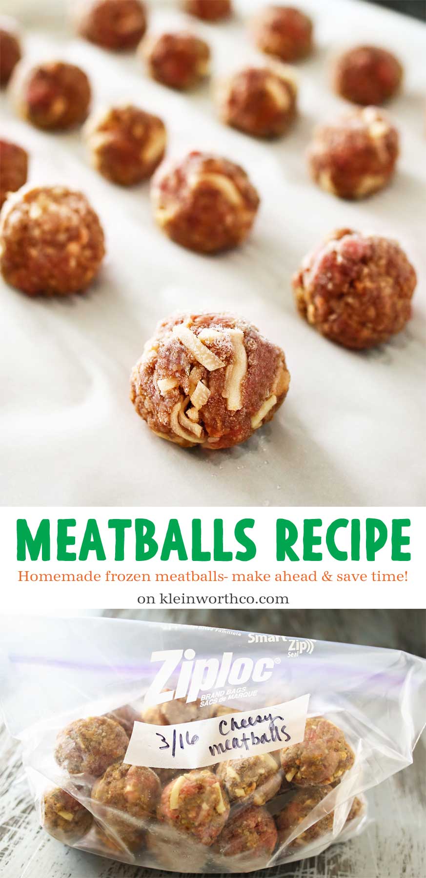 Don't buy pre-packaged meatballs when this homemade Meatballs Recipe is so easy! Make ahead & store in the freezer for future easy family dinners. They take just a couple minutes to make & are a great addition to dinners, game day & more! 