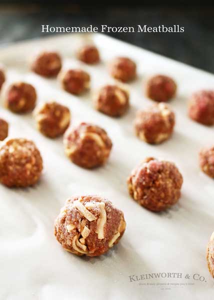 Don't buy pre-packaged meatballs when this homemade Meatballs Recipe is so easy! Make ahead & store in the freezer for future easy family dinners. They take just a couple minutes to make & are a great addition to dinners, game day & more!