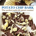 If you are a lover of salty & sweet then this Potato Chip Bark is your perfect easy dessert recipe. Chocolate & potato chips make a tasty treat. I'm telling you- bark recipes top the easy list. But then adding salty potato chips makes it over the top delicious too. Creamy sweet chocolate & crunchy, salty potato chips is heavenly!