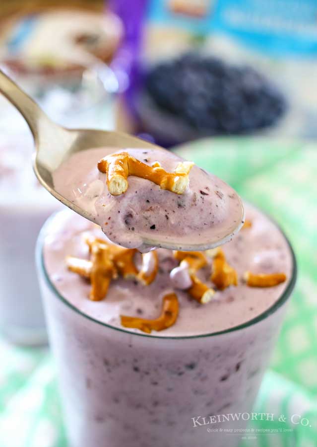 Blueberry Coconut Shake is a dairy-free milkshake made with coconut milk ice cream & frozen blueberries. Simple frozen dessert makes eating healthy easy! This shake is seriously one of the best- you would never know it's dairy free! So good! 
