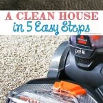 Get a Clean House in 5 Easy Steps. These are the things I do to make sure my house is sparkling clean & STAYS that way! Cleaning done quick & easy!