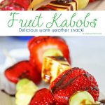 Fruit Kabobs are a simple low calorie dessert idea that makes both kids & adults smile. They are great for parties & backyard BBQ's too! Pick your favorite fruits & create some fabulous combinations.