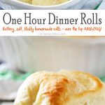 One Hour Dinner Rolls are made with this easy yeast rolls recipe. Buttery, soft, fluffy dinner rolls are undeniably delicious & literally take just 60 minutes to make! My favorite roll recipe ever! The perfect recipe for holidays & gatherings.