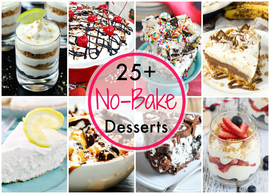 25 No Bake Desserts are just what you need for all your summer celebrations, backyard BBQ's & more. Cheesecake, cookies, dips & pies- it's all here to delight!