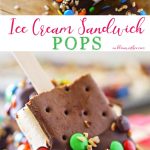 Ice Cream Sandwich Pops are an easy summer treat to make. Made with a simple ice cream sandwich, chocolate & decorations they are a perfect frozen treat. Make some for all of your celebrations, holidays & backyard BBQ's this summer.