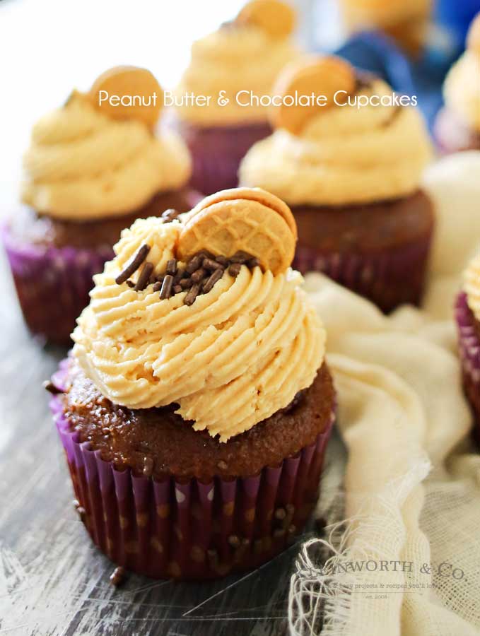 Peanut Butter Frosted Cupcakes