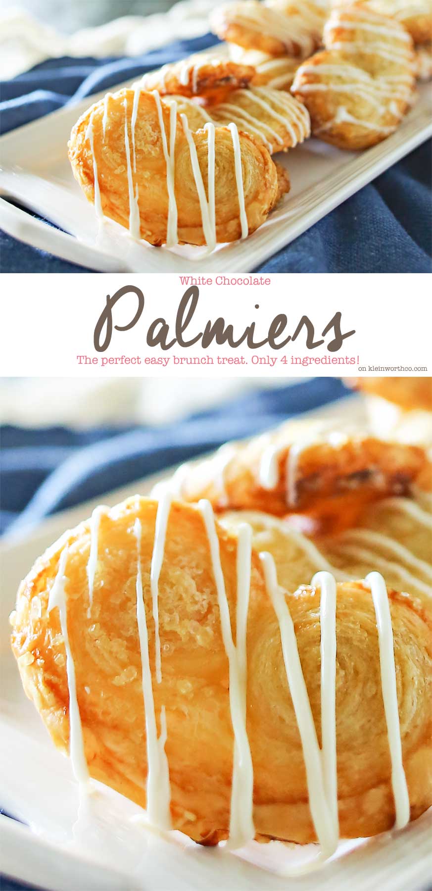 White Chocolate Palmiers are a simple cookie made with puff pastry. Ready in as little as 40 minutes, they make a great addition to summer brunch.