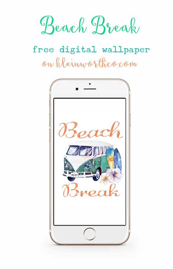 Beach Break Digital Wallpaper is a great way to bring summer to your digital devices. FREE download for desktop backgrounds, phone wallpapers & tablets too.