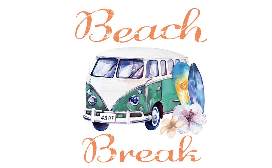 Beach Break Digital Wallpaper is a great way to bring summer to your digital devices. FREE download for desktop backgrounds, phone wallpapers & tablets too.