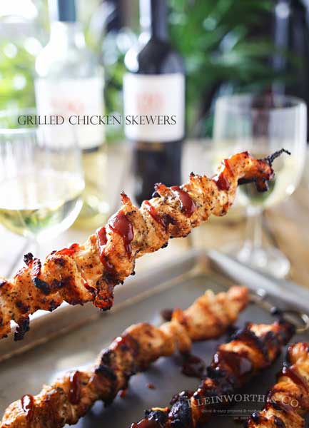 Grilled Chicken Skewers are a fun & easy grilled chicken recipe that's better than you find at the carnival. Seasoned to perfection & oh so delicious!