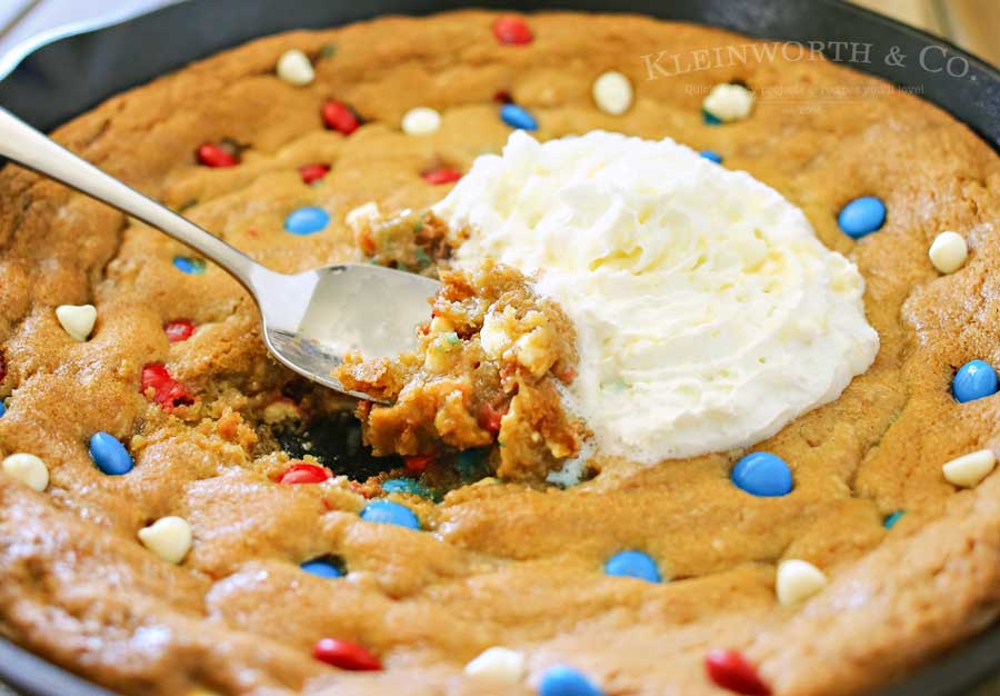 Patriotic Chocolate Chip Skillet Cookie