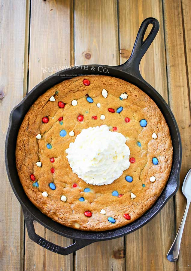 Patriotic Chocolate Chip Skillet Cookie