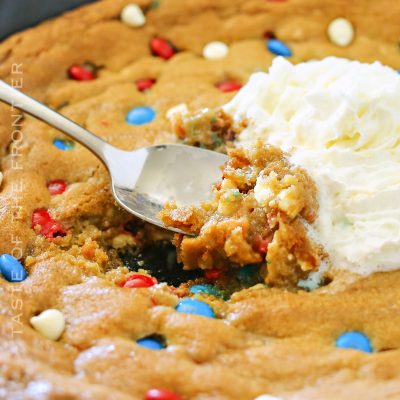 Patriotic Chocolate Chip Skillet Cookie