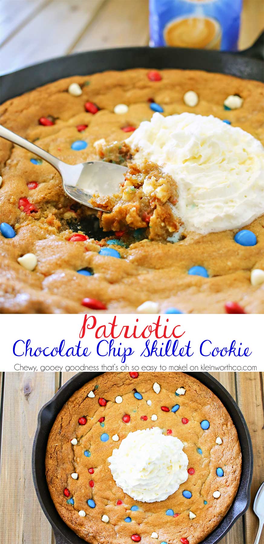 Patriotic Chocolate Chip Skillet Cookie