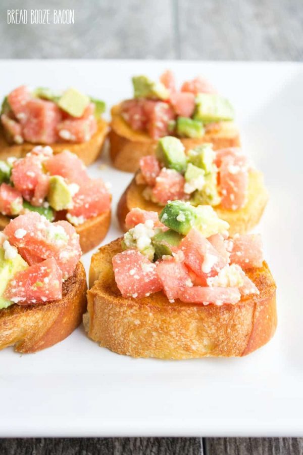 Watermelon & Avocado Bruschetta {White Lights on Wednesday}