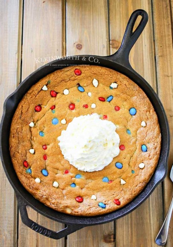 Patriotic Chocolate Chip Skillet Cookie