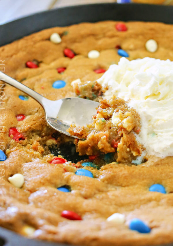 Patriotic Chocolate Chip Skillet Cookie