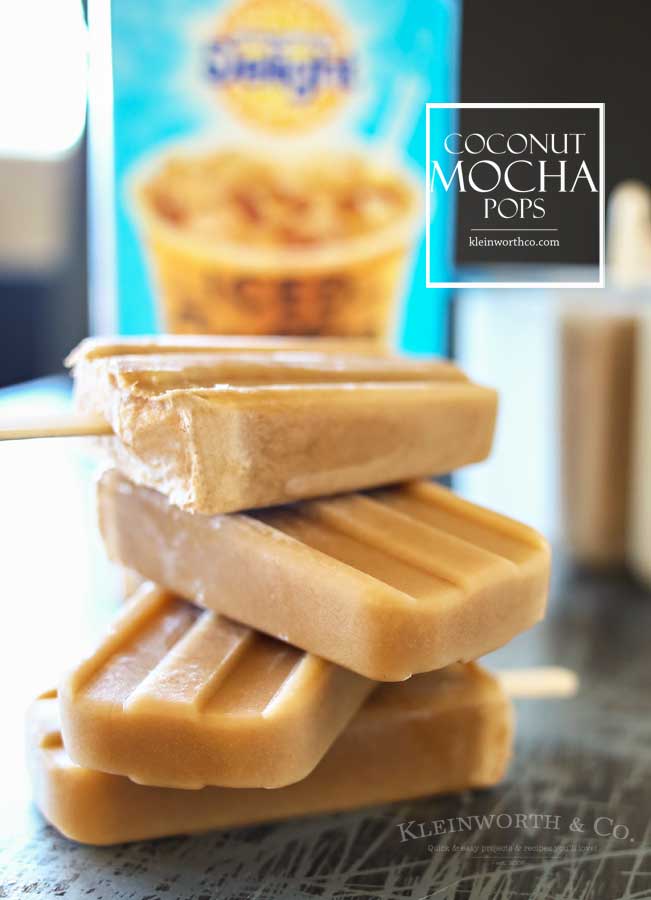 2 Ingredient Coconut Mocha Pops -I'm sure they'll be your favorite homemade popsicle recipe this summer.