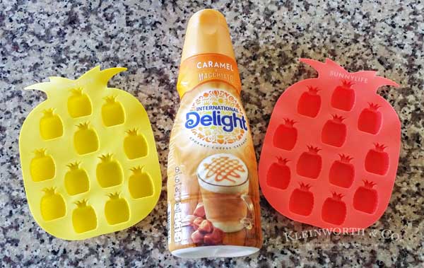 Fun Summer Frozen Creamer is the perfect thing to add to your iced coffee. Make them in any fun shape you like. Pineapples are perfect for a pool party.