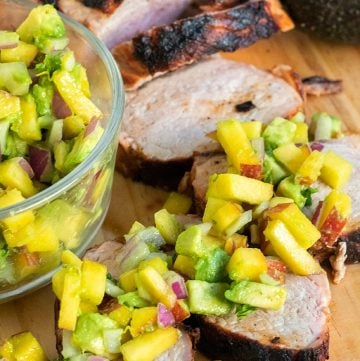 Grilled Pork Tenderloin with Avocado Peach Salsa