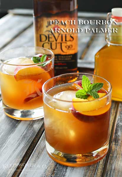 Peach Bourbon Arnold Palmer - Take an Arnold Palmer & add bourbon & peach liqueur for a perfect summer cocktail.