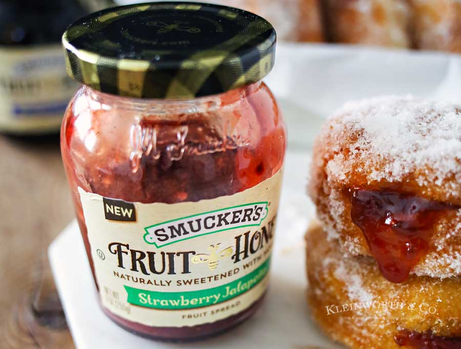 Easy Strawberry Jalapeño Donuts are simple & easy to make with just a few ingredients. These homemade jelly donuts are the perfect way to kick up your breakfast.