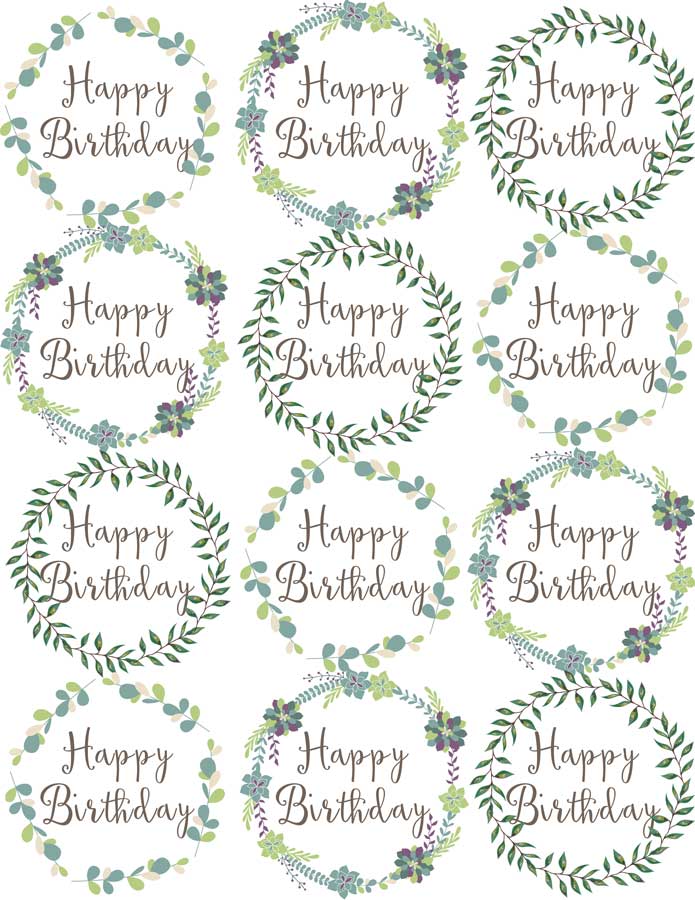 Woodland Flowers Cupcake Toppers are easy cake decorations for birthday parties. Free printables cupcake ideas for girls parties or a woodland party theme.