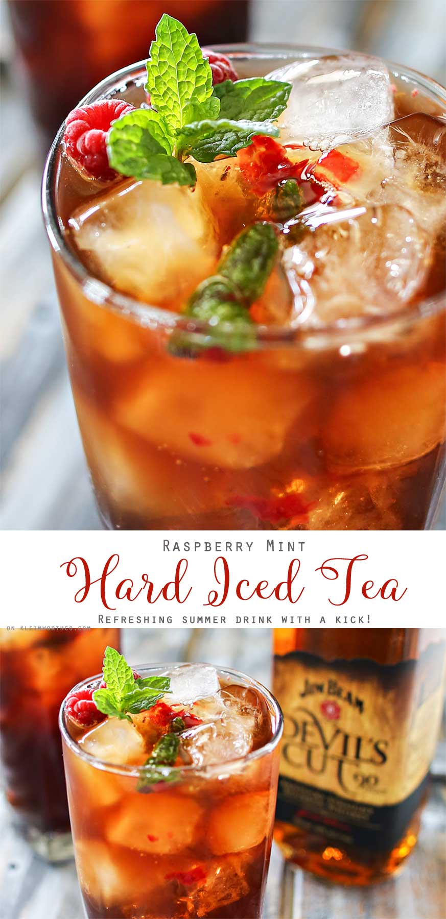 Raspberry Mint Iced Tea is a refreshing summer drink recipe, perfect for a hot day. Fresh raspberries, mint & a little lemon makes this tea perfect.