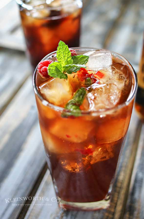 Raspberry Mint Iced Tea is a refreshing summer drink recipe, perfect for a hot day. Fresh raspberries, mint & a little lemon makes this tea perfect.