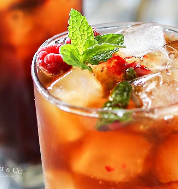 Raspberry Mint Iced Tea is a refreshing summer drink recipe, perfect for a hot day. Fresh raspberries, mint & a little lemon makes this tea perfect.